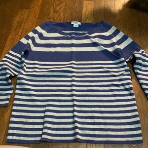 Liz Claiborne Navy and Grey sweater